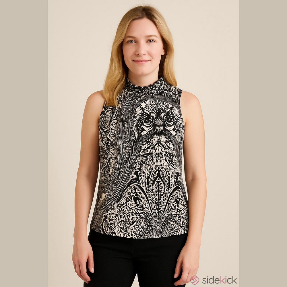 Club Monaco Ruched Neckline Sleeveless Top 100% Silk Light Weight Size XS